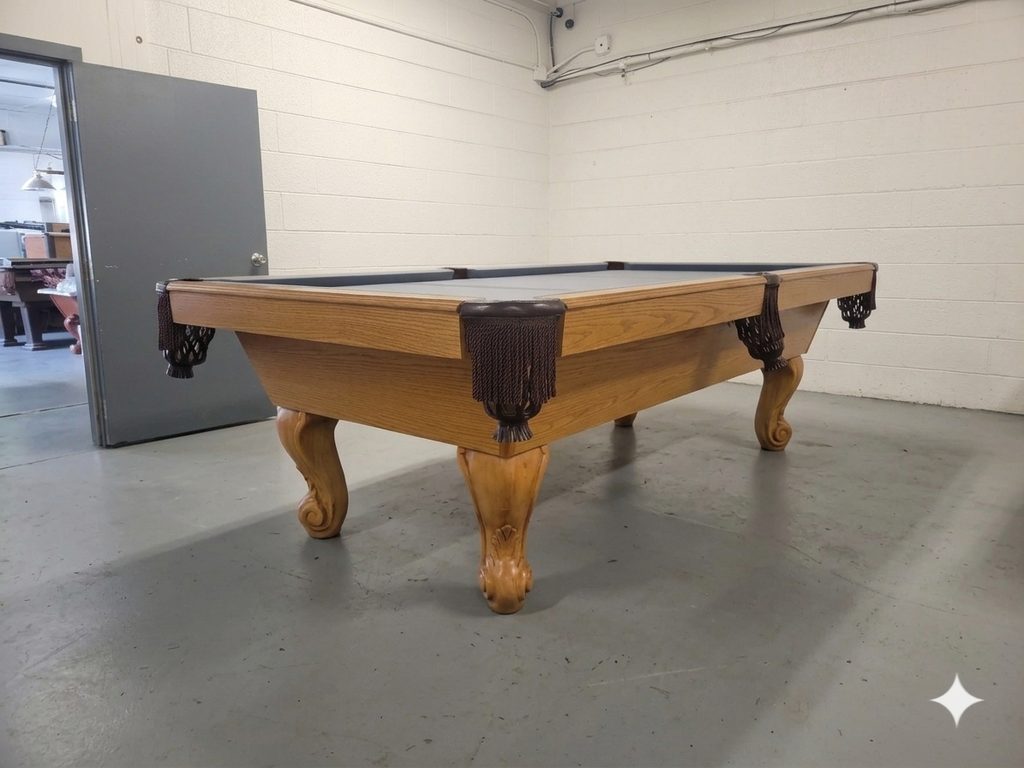 Solid maple 8 foot pool table 